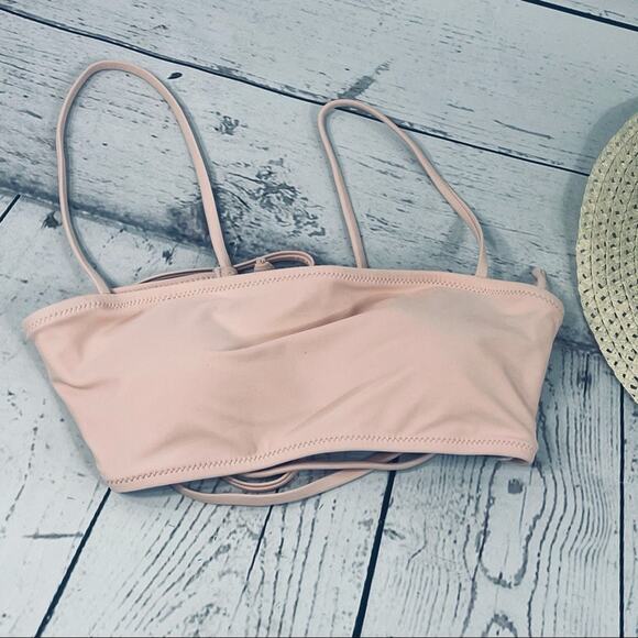 Strappy Bandeau Bikini w/ Brazilian Bottoms Padded - Picture 2 of 8